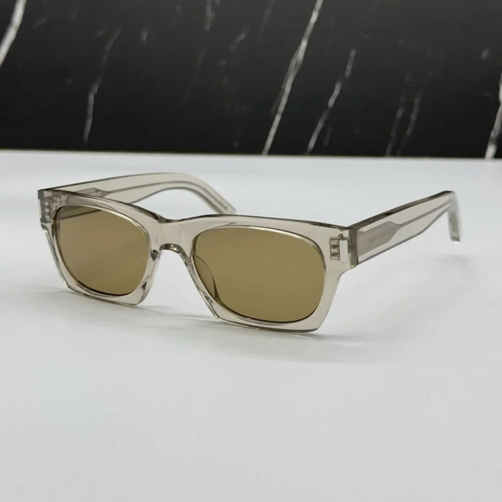 NEW SL402 018 SAINT LAURENT UNISEX BEIGE SQUARE SL 402 018 SUNGLASSES